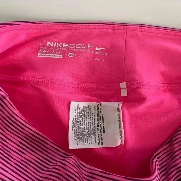 Nike Golf Striped Skort Pink Size XS with pockets Pickleball Tennis - Picture 3 of 7